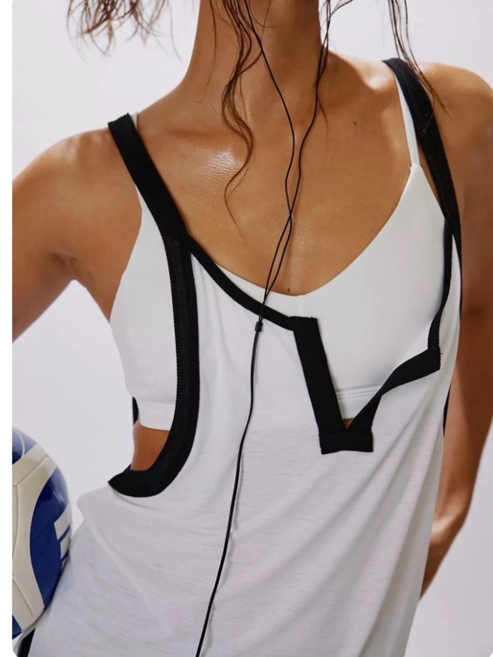 Free People Movement Batter Up Tank. NWT. Black white combo - Picture 3 of 4